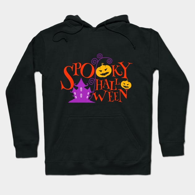 Spooky Pumpkin Halloween Castle Hoodie by koolteas